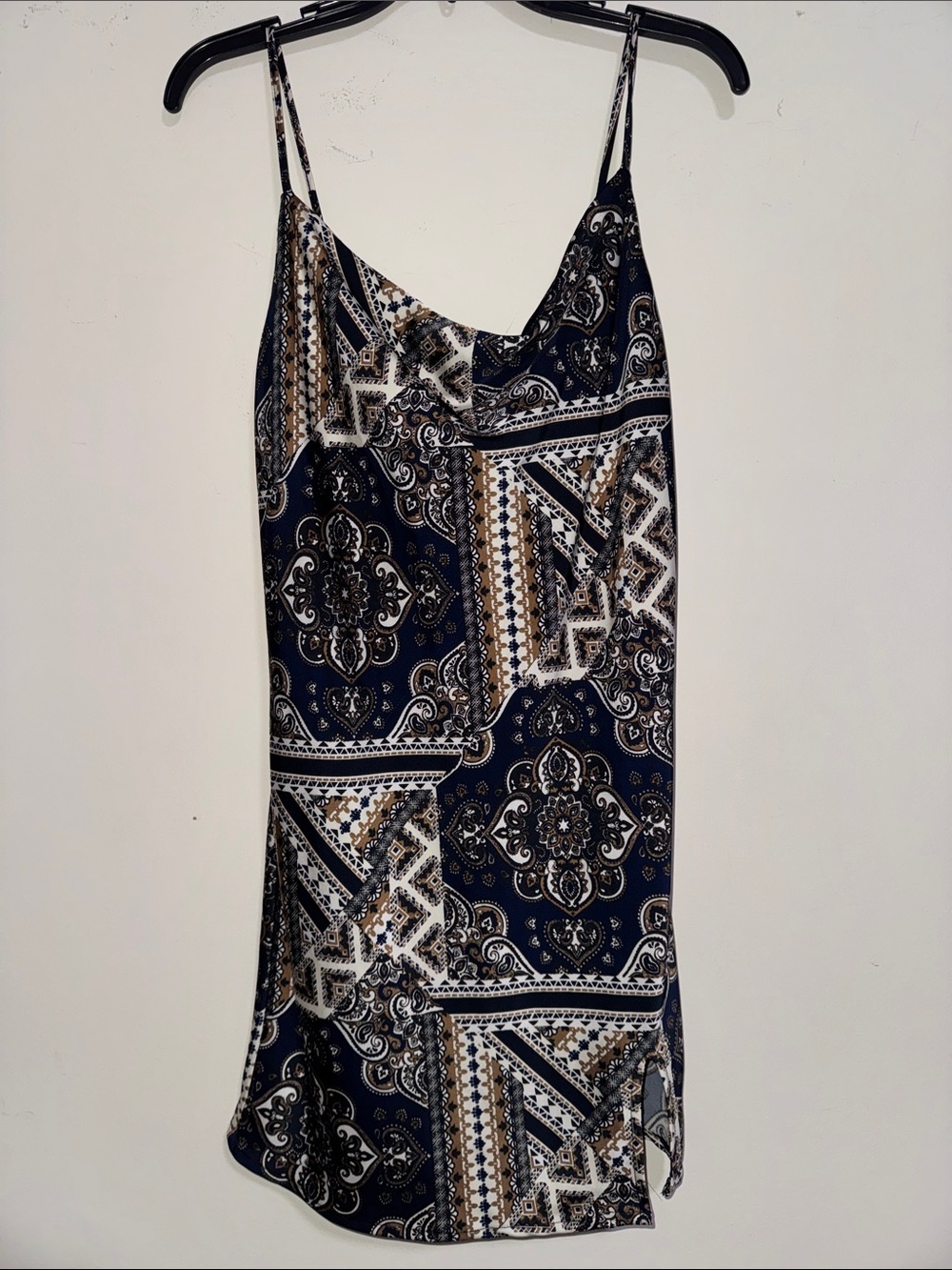 Women’s Navy Paisley Slip Mini Dress